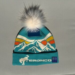 Ford Bronco Adult Beanie - Teal, Orange, and White